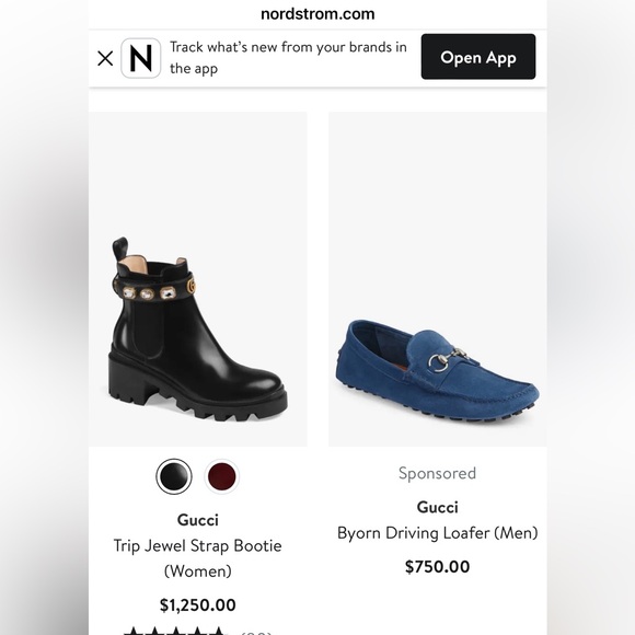 Gucci Black Leather Lug Chelsea Boot with Gold Bee & Star Embroidery - Picture 2 of 3